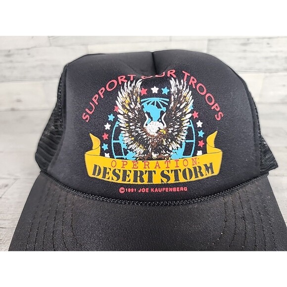 Vintage Support Our Troops Operation Desert Storm Eagle Hat 1991 Joe Kaufenberg - Picture 4 of 8